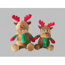 stuffed and plush christmas moose with scarf